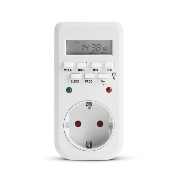 Digitális porgramozható kapcsolóóra LED indikátorral, Maximum 3680W
